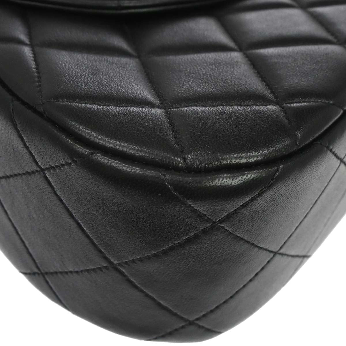 Chanel 1994-1996 Black Lambskin Turnlock Handbag
