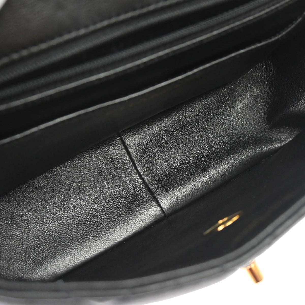 Chanel 1994-1996 Black Lambskin Turnlock Handbag