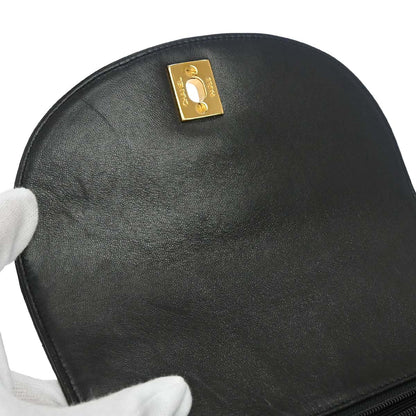 Chanel 1994-1996 Black Lambskin Turnlock Handbag