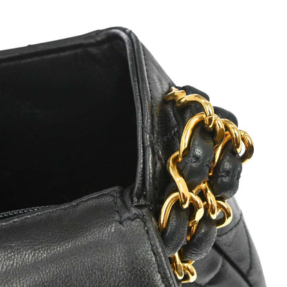 Chanel 1994-1996 Black Lambskin Turnlock Handbag