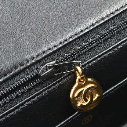 Chanel 1994-1996 Black Lambskin Turnlock Handbag