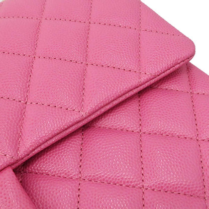 Chanel 2019 Pink Caviar Skin Medium Classic Double Flap Shoulder Bag