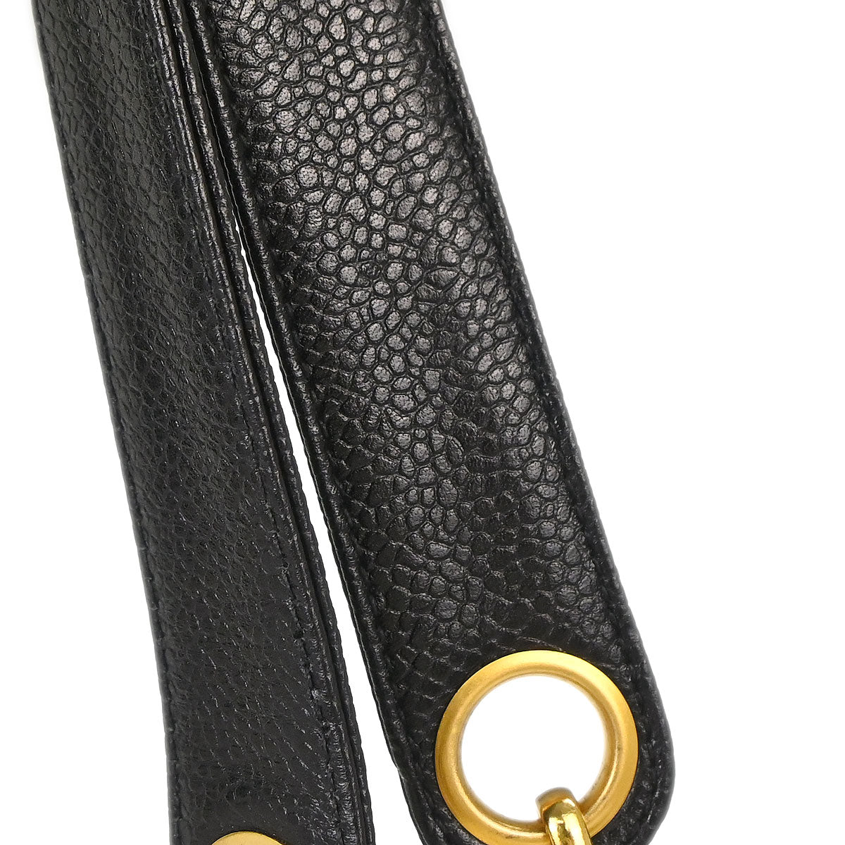 Chanel 1994-1996 Black Caviar Skin CC Shoulder Tote Bag
