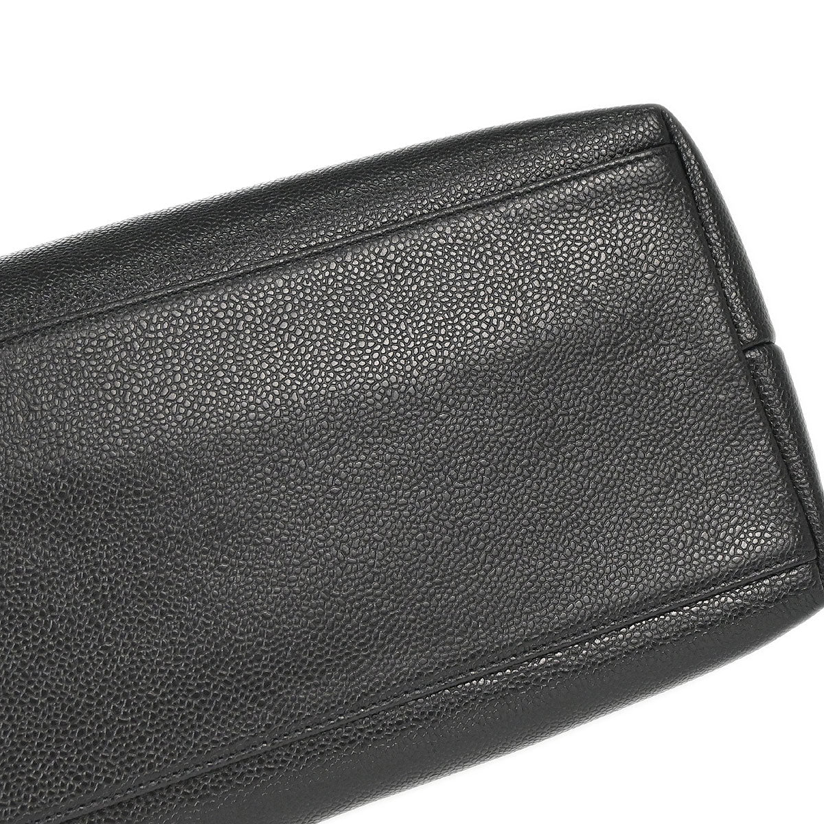 Chanel 1994-1996 Black Caviar Skin CC Shoulder Tote Bag