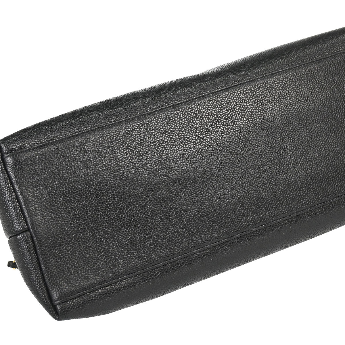 Chanel 1994-1996 Black Caviar Skin CC Shoulder Tote Bag