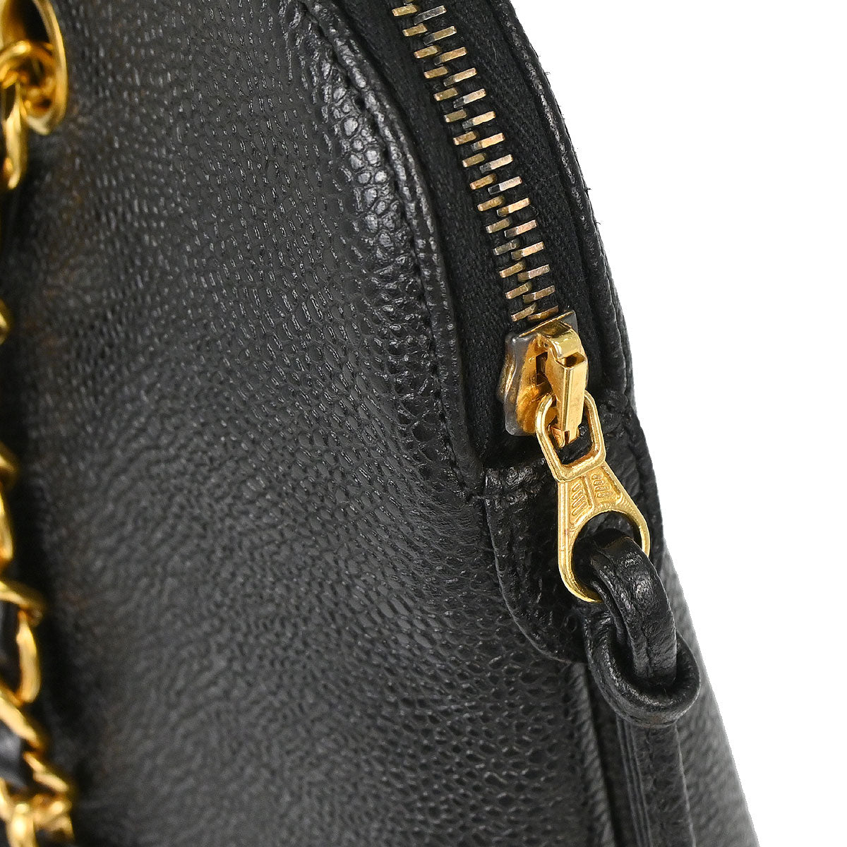 Chanel 1994-1996 Black Caviar Skin CC Shoulder Tote Bag