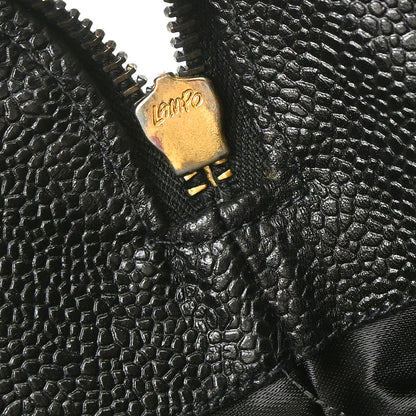 Chanel 1994-1996 Black Caviar Skin CC Shoulder Tote Bag