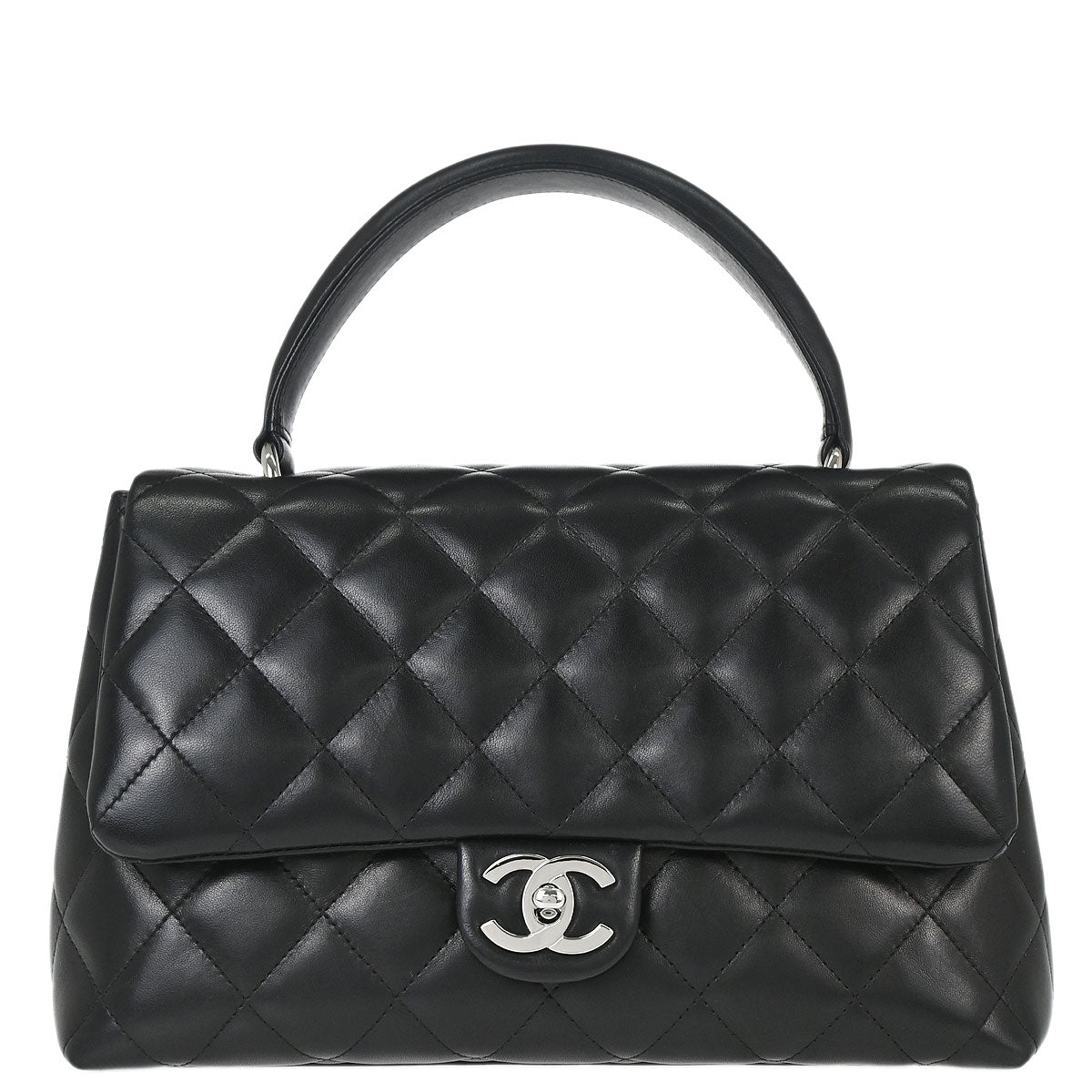 Chanel 2006-2008 Black Lambskin Top Handle Handbag