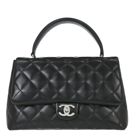 Chanel 2006-2008 Black Lambskin Top Handle Handbag