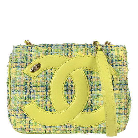 Chanel 2019 Green Tweed CC Mania Camera Bag Shoulder Bag