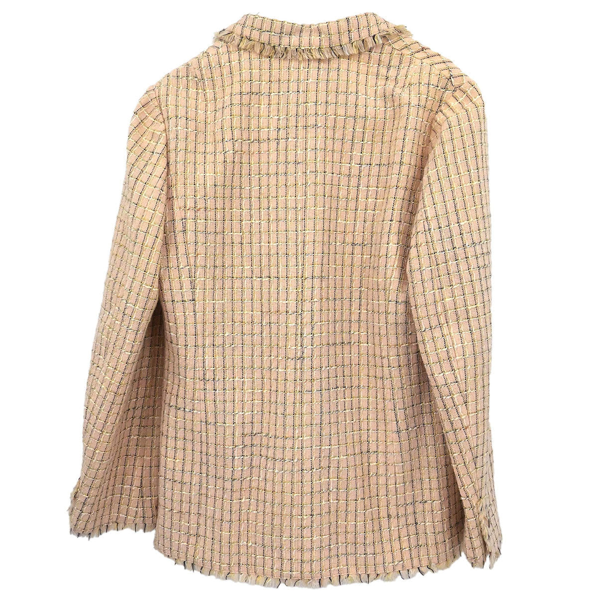 Chanel 1998 Double Breasted Tweed Jacket Beige #40