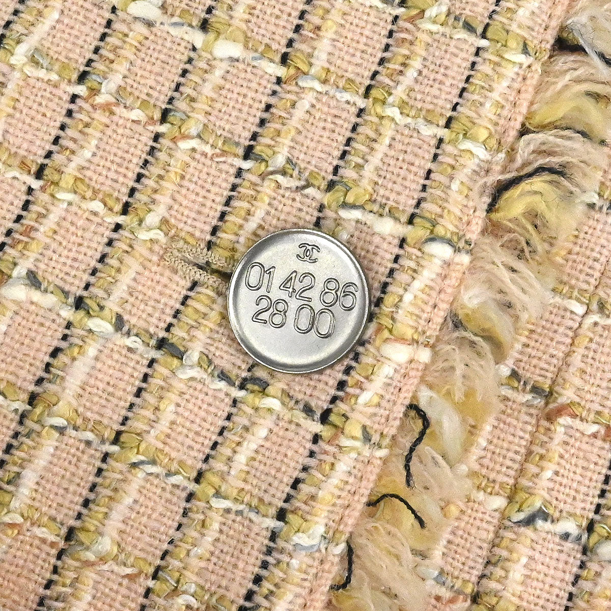 Chanel 1998 Double Breasted Tweed Jacket Beige #40