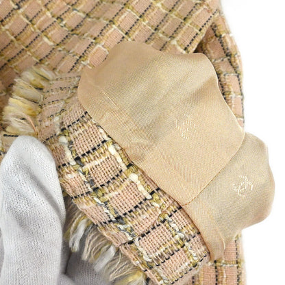 Chanel 1998 Double Breasted Tweed Jacket Beige #40