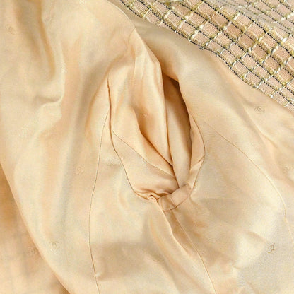 Chanel 1998 Double Breasted Tweed Jacket Beige #40