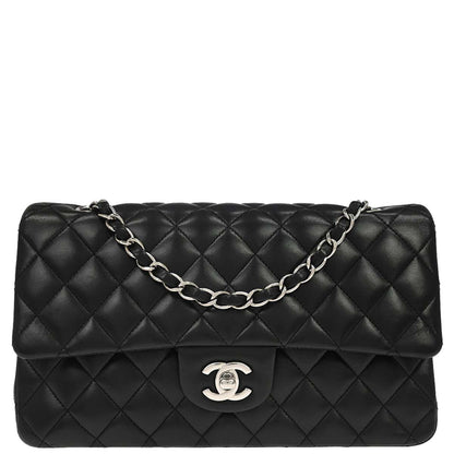 Chanel 2012 Black Lambskin Medium Classic Double Flap Shoulder Bag