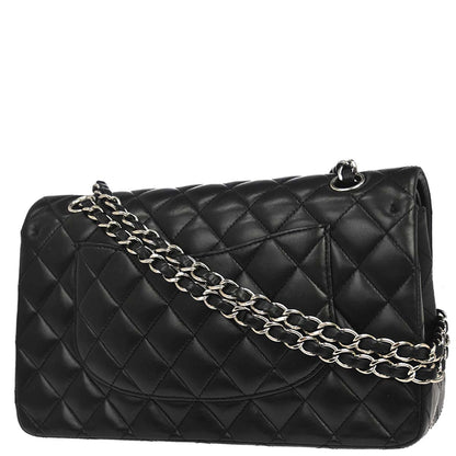 Chanel 2012 Black Lambskin Medium Classic Double Flap Shoulder Bag