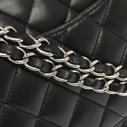 Chanel 2012 Black Lambskin Medium Classic Double Flap Shoulder Bag