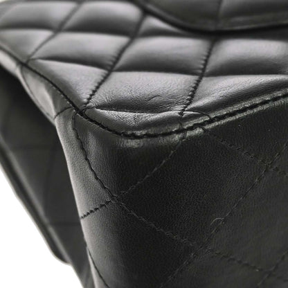 Chanel 2012 Black Lambskin Medium Classic Double Flap Shoulder Bag