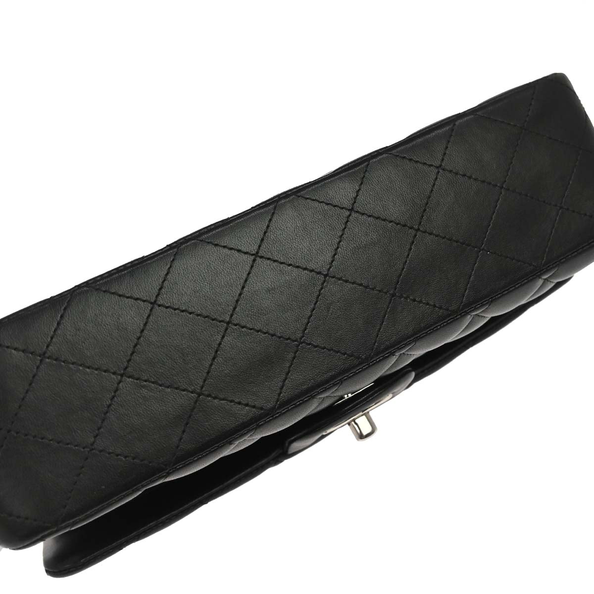 Chanel 2012 Black Lambskin Medium Classic Double Flap Shoulder Bag