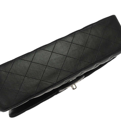 Chanel 2012 Black Lambskin Medium Classic Double Flap Shoulder Bag