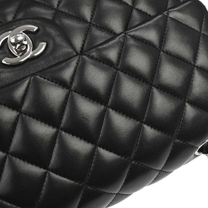 Chanel 2012 Black Lambskin Medium Classic Double Flap Shoulder Bag