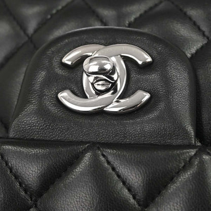 Chanel 2012 Black Lambskin Medium Classic Double Flap Shoulder Bag