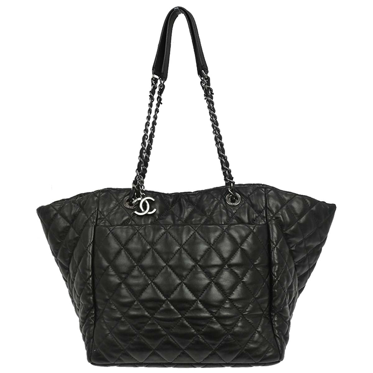 Chanel 2017-2018 Black Lambskin Week End on Mars Chain Tote Handbag