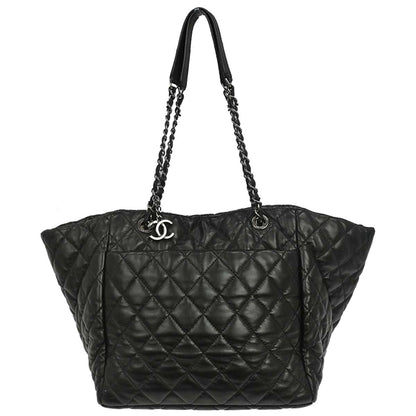 Chanel 2017-2018 Black Lambskin Week End on Mars Chain Tote Handbag