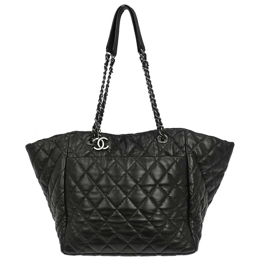 Chanel 2017-2018 Black Lambskin Week End on Mars Chain Tote Handbag