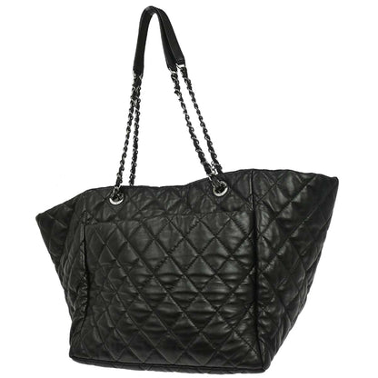 Chanel 2017-2018 Black Lambskin Week End on Mars Chain Tote Handbag