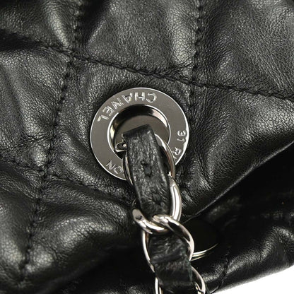 Chanel 2017-2018 Black Lambskin Week End on Mars Chain Tote Handbag