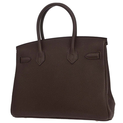 Hermes Chocolat Taurillon Clemence Birkin 30 Handbag