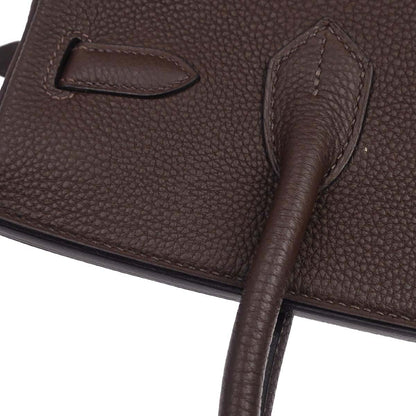Hermes Chocolat Taurillon Clemence Birkin 30 Handbag