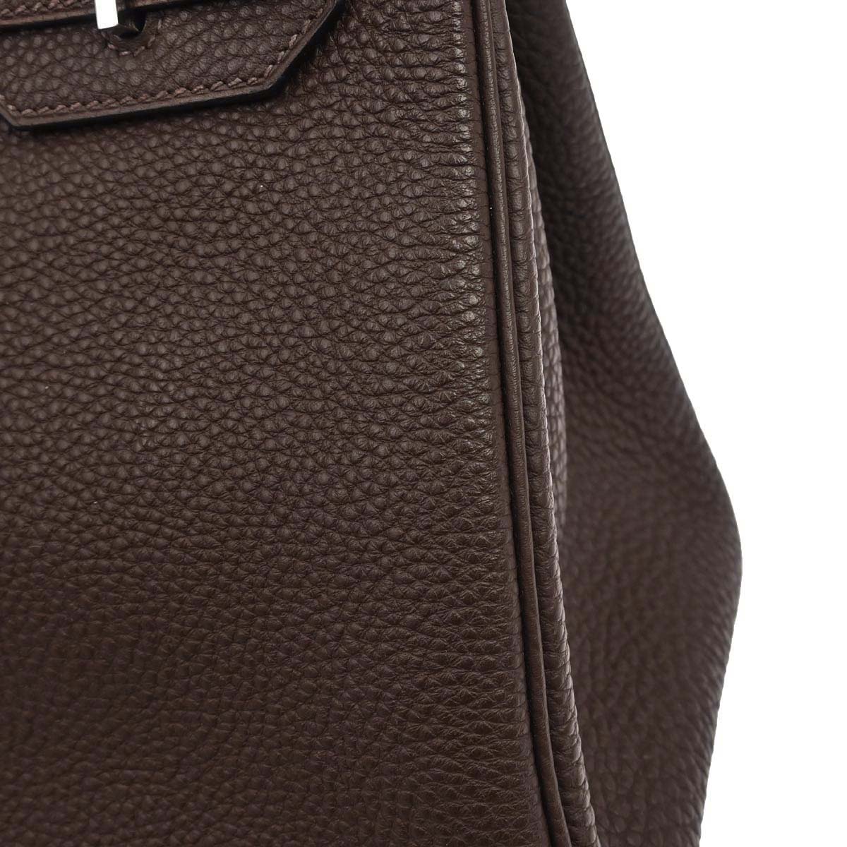 Hermes Chocolat Taurillon Clemence Birkin 30 Handbag