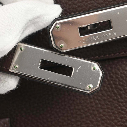 Hermes Chocolat Taurillon Clemence Birkin 30 Handbag