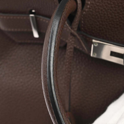Hermes Chocolat Taurillon Clemence Birkin 30 Handbag