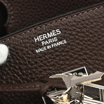 Hermes Chocolat Taurillon Clemence Birkin 30 Handbag