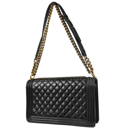 Boy Chanel 2015-2016 Black Calfskin Medium Shoulder Bag