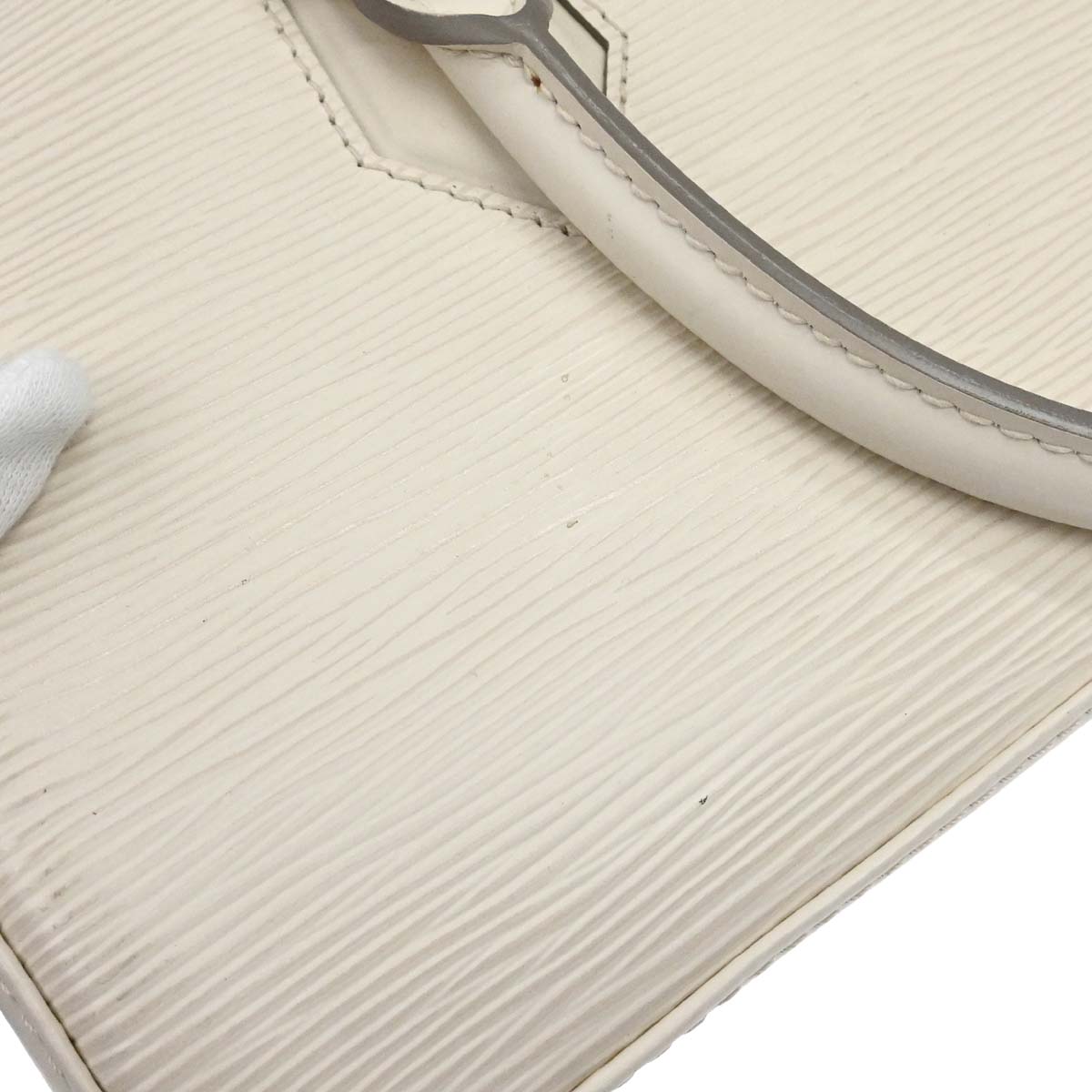 Louis Vuitton White Epi Jasmin Handbag M5208J