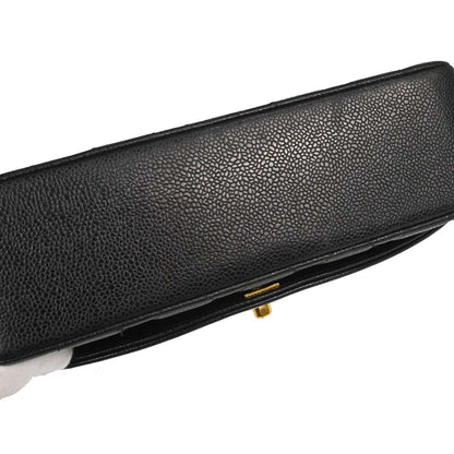 Chanel Black Caviar Skin Medium Diana Shoulder Bag