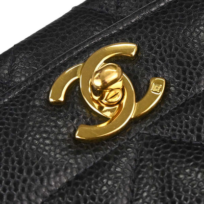 Chanel Black Caviar Skin Medium Diana Shoulder Bag