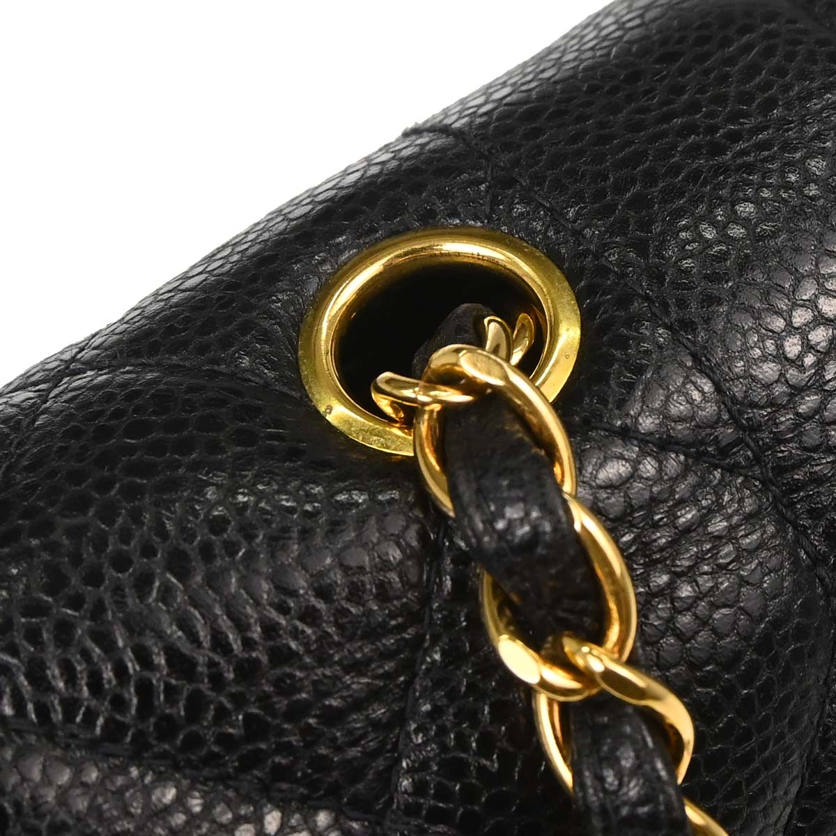 Chanel Black Caviar Skin Medium Diana Shoulder Bag