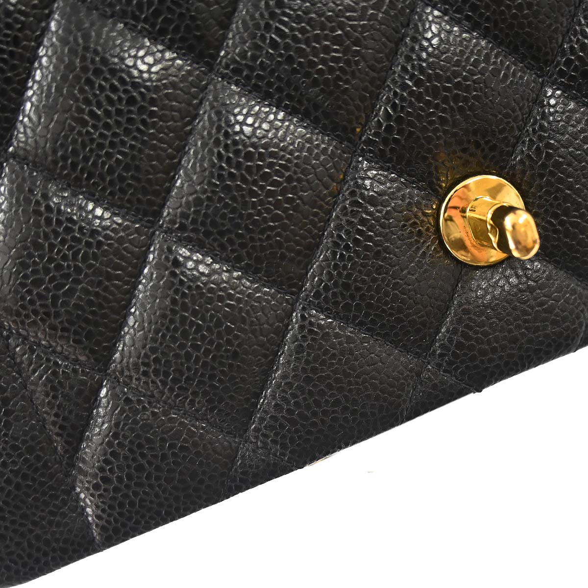 Chanel Black Caviar Skin Medium Diana Shoulder Bag