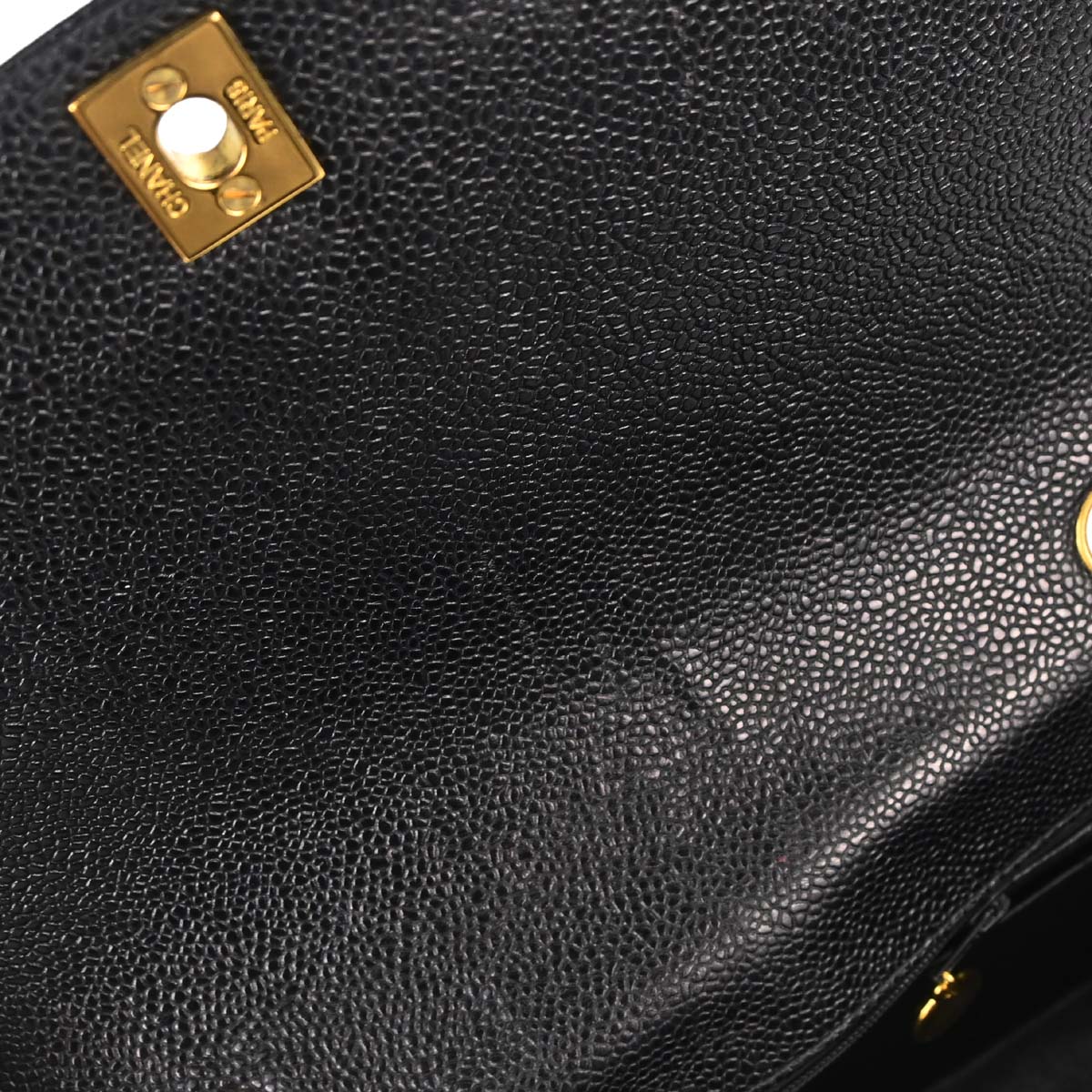 Chanel Black Caviar Skin Medium Diana Shoulder Bag