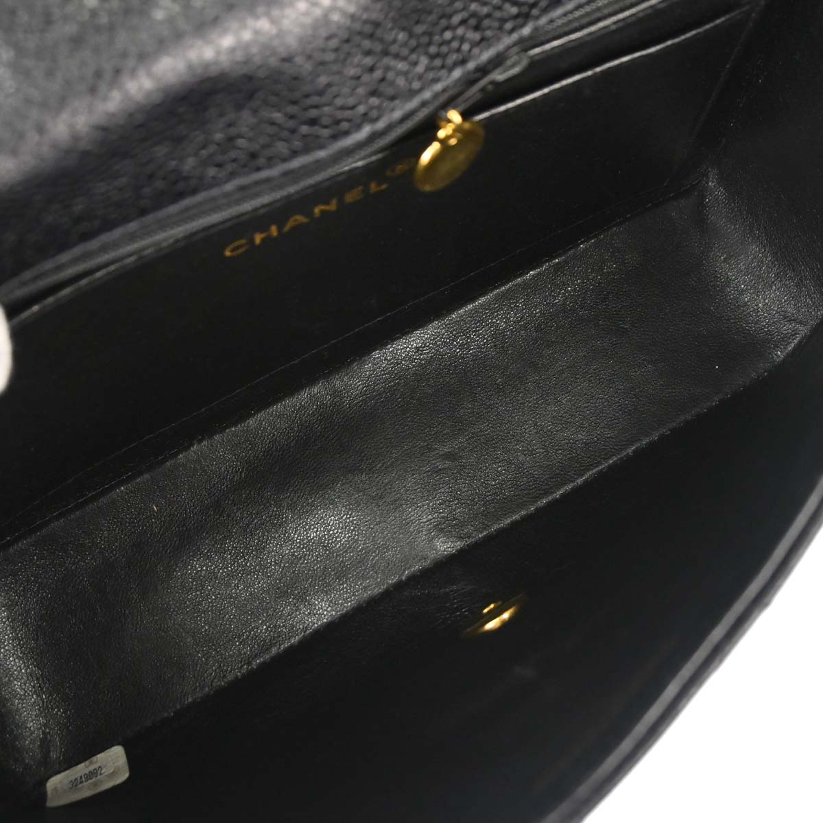 Chanel Black Caviar Skin Medium Diana Shoulder Bag