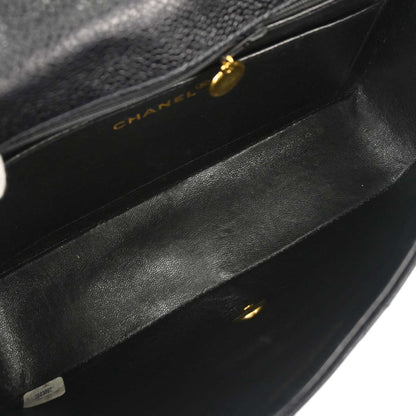 Chanel Black Caviar Skin Medium Diana Shoulder Bag