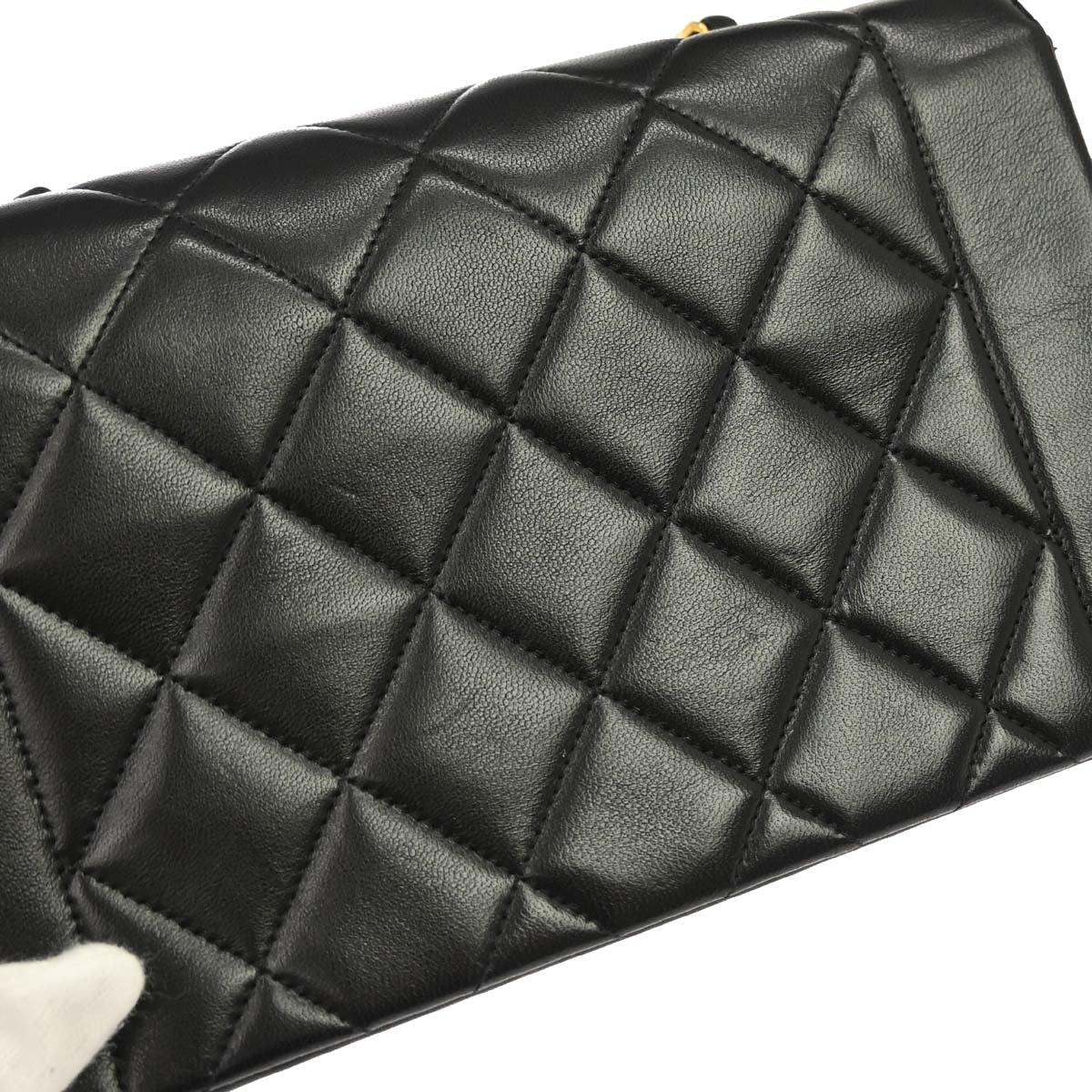 Chanel 1991-1994 Black Lambskin Small Diana Shoulder Bag