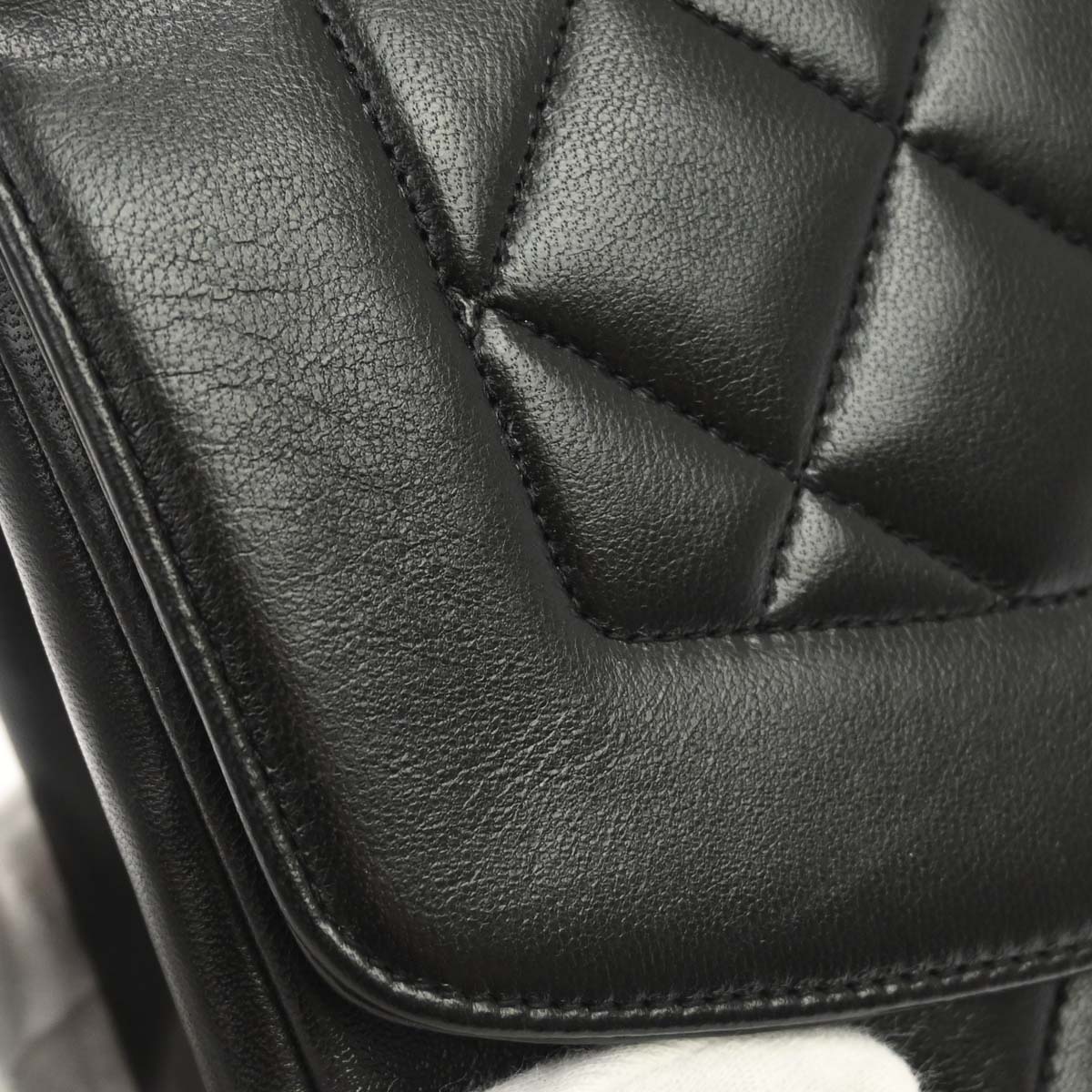 Chanel 1991-1994 Black Lambskin Small Diana Shoulder Bag