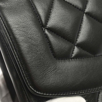 Chanel 1991-1994 Black Lambskin Small Diana Shoulder Bag