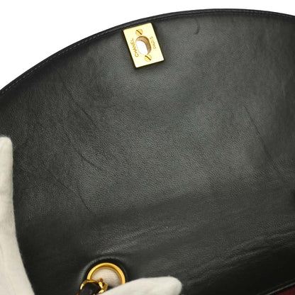 Chanel 1991-1994 Black Lambskin Small Diana Shoulder Bag